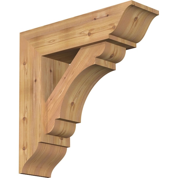 Ekena Millwork Olympic Traditional Smooth Bracket w/ Offset Brace, Western Red Cedar, 7 1/2"W x 26"D x 26"H BKT0806X26X26OLY01SWR - main